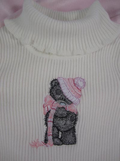 teddy bear sweater embroidery design 